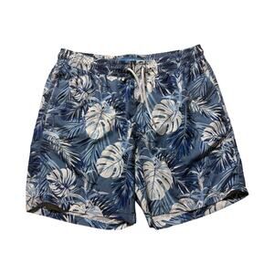 Blue Wave Leaves Swim Trunks Size Large
